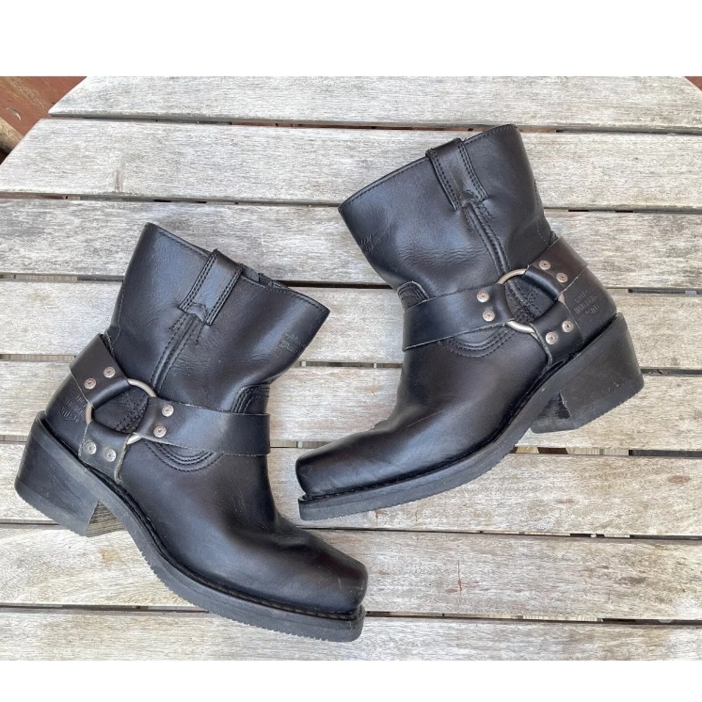 HARLEY-DAVIDSON El Paso Harness Moto Biker Boots size 8.